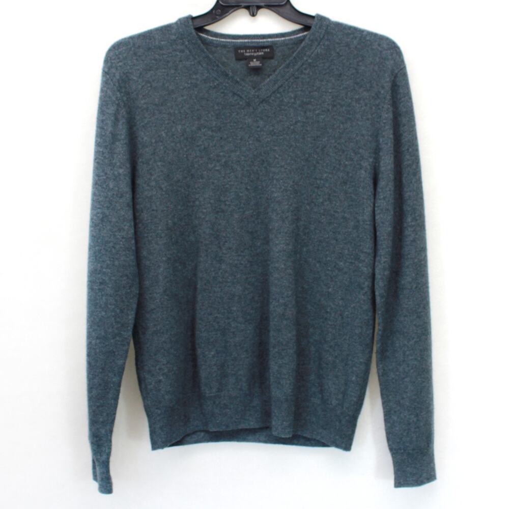Bloomingdale's The Men's Store 100% Casmere Gray Sweater Minimalist Classic M